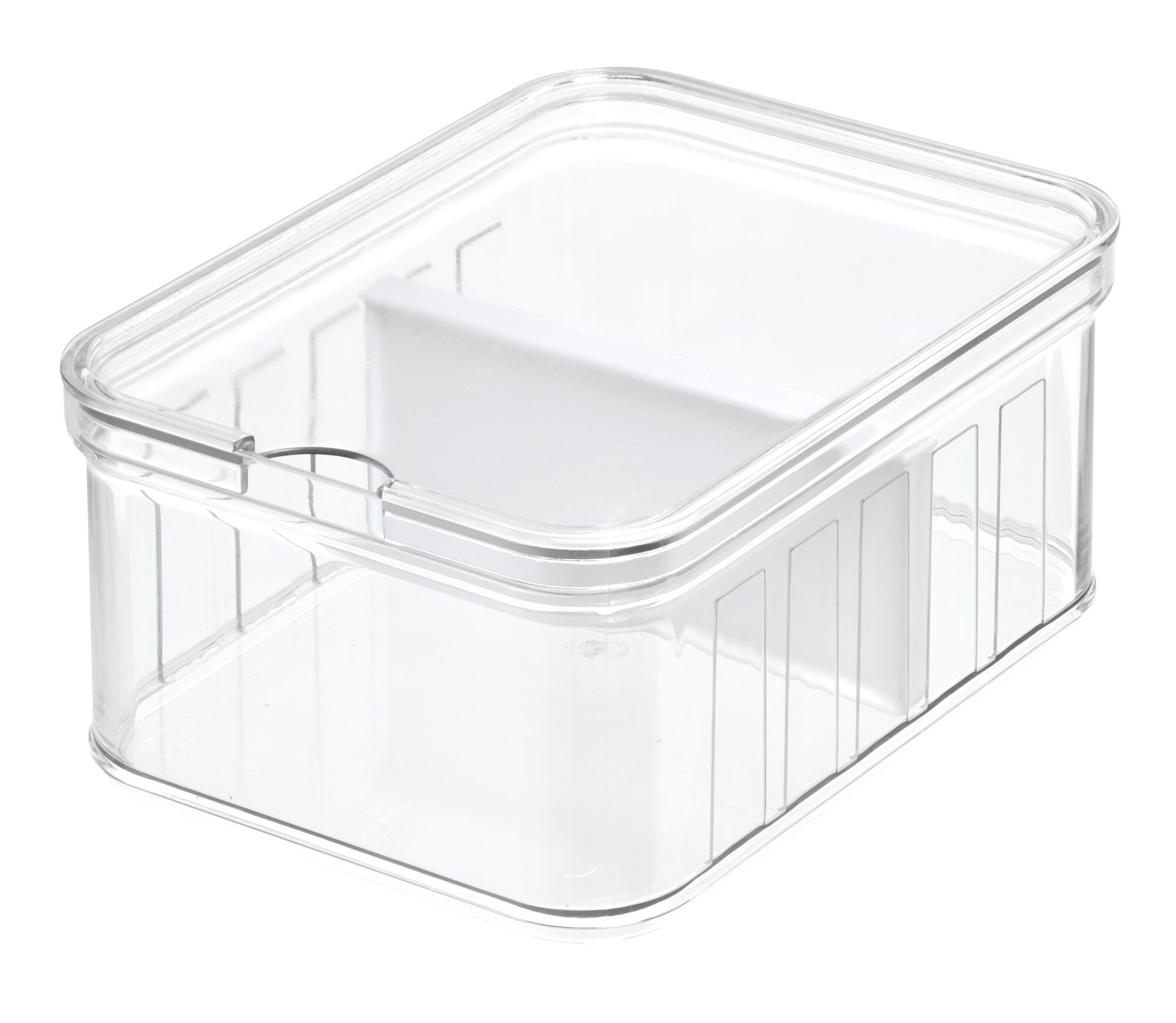 iDesign Crisp Plastic Refrigerator and Pantry Divided Bin, 8.32" x 6.32